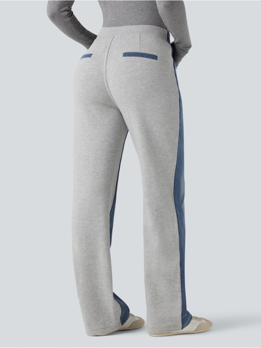 Halara Flex Color Block High Waisted Straight Leg Jeans Small NWT Full Length - Picture 3 of 6